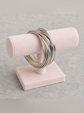 Silver plated set of 10 bangles